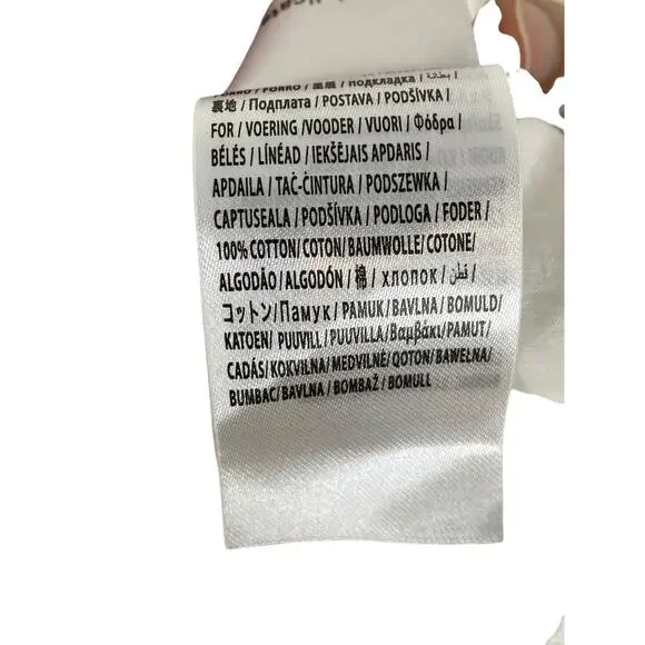 Farm Rio 100% Cotton Eyelet Midi Dress Puff Sleeve Tiered Cottage Farm Summer S - Picture 6 of 12